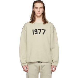 FOG Essentials Beige Raw Edge '1977' Sweater - Cream - XS - NWOT